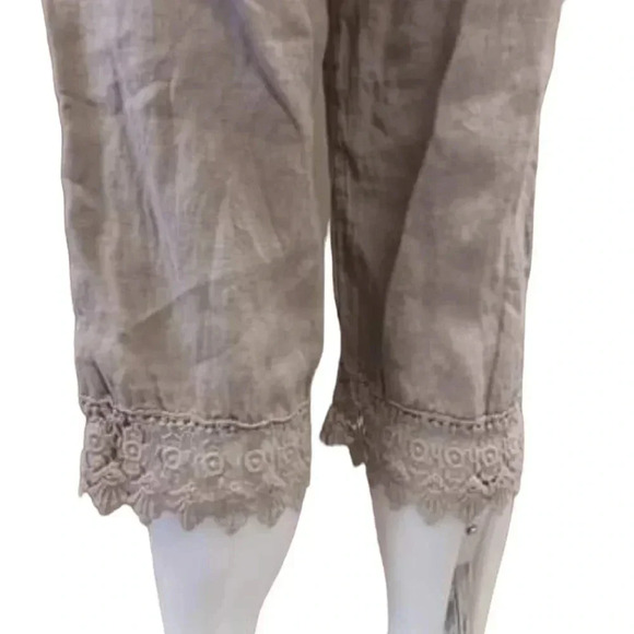 Viola Borghi Linen Wide Leg Capri Size Medium - Picture 3 of 7